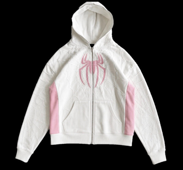 noctrnl ™ Spider-Man Men’s Full-Zip Mask Hoodie Long-Sleeve white